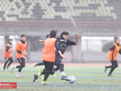 تمرین تیم فوتبال بانوان شبستان رشت