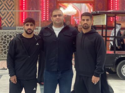 حضور اعضای تیم ملی کشتی آزاد و فرنگی در حرم امام علی (ع)