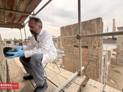مرمت بناهای تاریخی در تخت جمشید