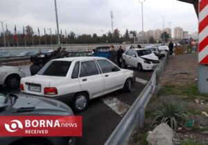 تصادف زنجیره‌ای در بامداد امروز در آزادراه تهران – پردیس