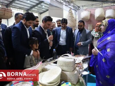 آغاز به کار نخستین نمایشگاه تخصصی حصیربافی در شهرستان مهر