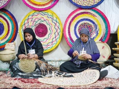 نمایشگاه حصیربافی در شهرستان مهر