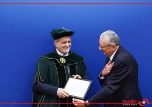 مراسم دریافت دکترای افتخاری دانشگاه بینالمللی نظربایف