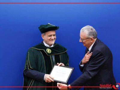 مراسم دریافت دکترای افتخاری دانشگاه بینالمللی نظربایف