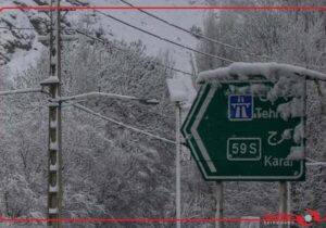 بارش برف در محور کرج – کندوان