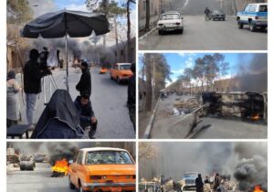 آتش سوزی خودرو در خیابان شهدای کرمان مربوط به فیلمبرداری یک فیلم است