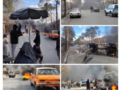 آتش سوزی خودرو در خیابان شهدای کرمان مربوط به فیلمبرداری یک فیلم است