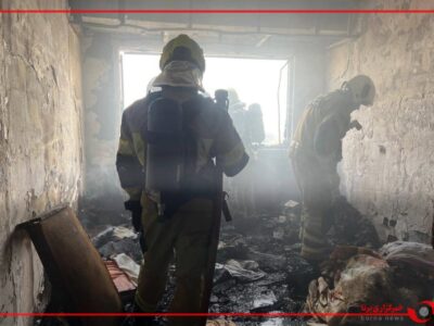 مهار آتش‌ در برج مسکونی دهکده المپیک