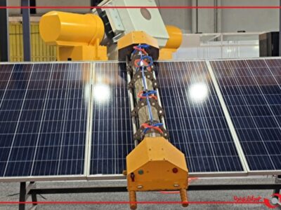 ربات ایرانی شست‌وشوی پنل خورشیدی؛ افزایش بهره‌وری ۱۰ درصدی نیروگاه‌ها با مصرف آب کمتر