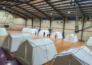 کمپ اسکان اضطراری هلالاحمر هرمزگان برپا شد