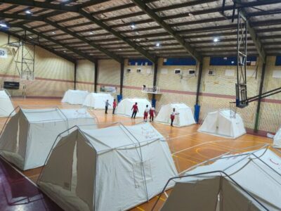 کمپ اسکان اضطراری هلالاحمر هرمزگان برپا شد