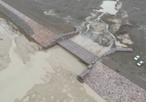 اولین آبگیری بند تغذیه مصنوعی تازه تاسیس شده بندان در خراسان جنوبی