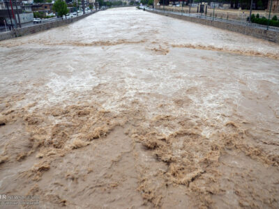 طغیان رودخانه فصلی در روستای هامین هشتبندی هرمزگان