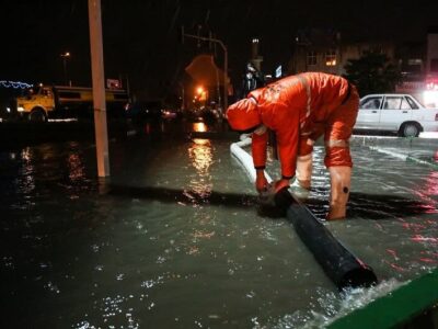 آب گرفتگی مسکن مهر شهر بندر جاسک