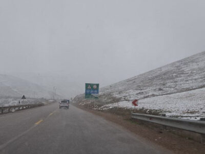 جاده‌های شیروان برفی شد