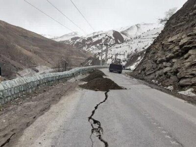 رانش زمین در محور ایذه – دزپارت؛ هشدار درباره خطر تردد خودروها