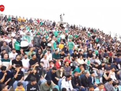 حضور پرشور هواداران خیبر در ورزشگاه تختی