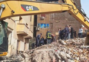 انفجار گاز در نزدیکی قاهره و ریزش ساختمان