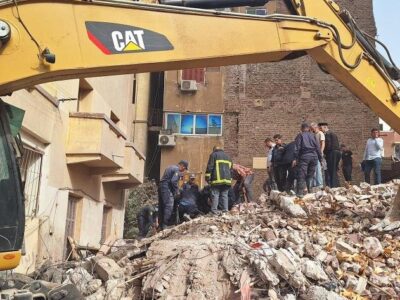 انفجار گاز در نزدیکی قاهره و ریزش ساختمان