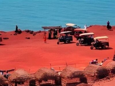 بارش باران پاییزی در جزیره هرمز