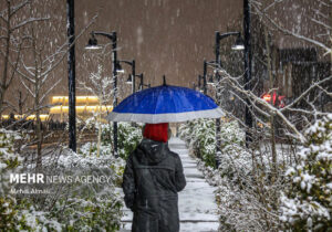 بارش برف در اقلید فارس