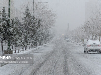 بارش برف و باران در محورهای مواصلاتی چهارمحال و بختیاری
