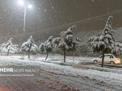 بارش برف در محور بجنورد به اسفراین