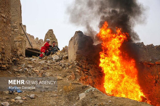 مانور زلزله ۶.۸ ریشتری و سیل در روستای باغچق بجنورد