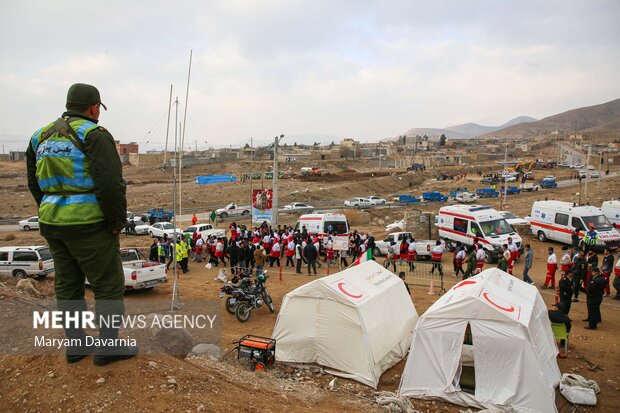 مانور زلزله ۶.۸ ریشتری و سیل در روستای باغچق بجنورد