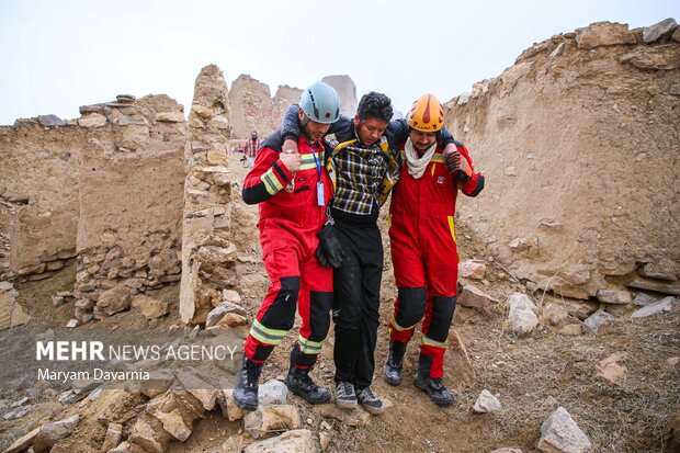 مانور زلزله ۶.۸ ریشتری و سیل در روستای باغچق بجنورد