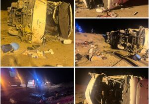واژگونی اتوبوس در محور نطنز اصفهان؛۱۳نفر فوت کردند