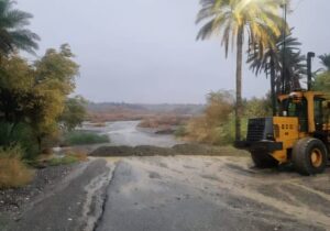 مسدود شدن راه روستایی چیرم‌آباد بخش رودخانه به علت طغیان رودخانه