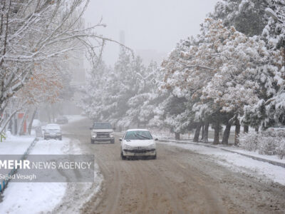 بارش برف در محور ارتباطی ایلام – بدره