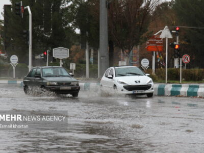 بارش باران در مسیر بجنورد به آشخانه