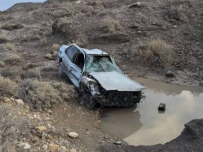 سقوط پژو ۴۰۵ در کانال آب محور اندیمشک–سد دز با ۲ فوتی