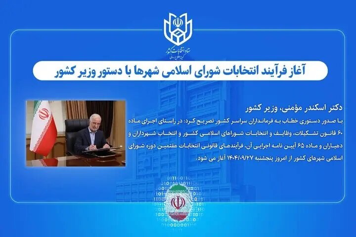 آغاز فرآیند انتخابات شورای اسلامی شهرها با دستور وزیر کشور