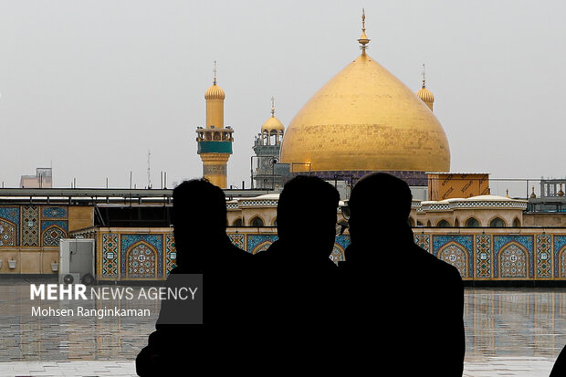 حال و هوای بارانی شهر نجف اشرف