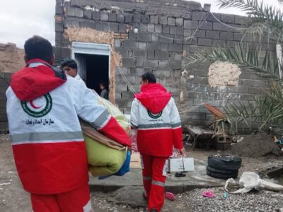امدادرسانی هلالاحمر هرمزگان به بیش از ۸۵۰۰ متأثر از بارندگیهای اخیر