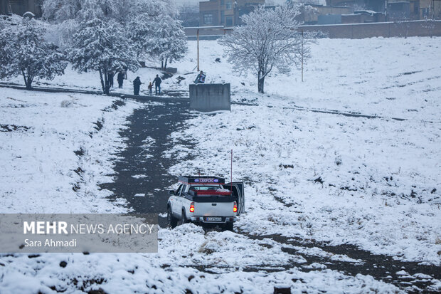 شدت بارش برف در مشهد