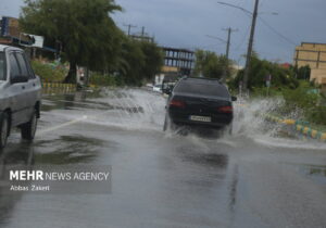 بارندگی شدید در شهر هشتبندی