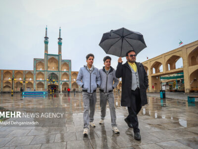 بارش باران پاییزی در یزد