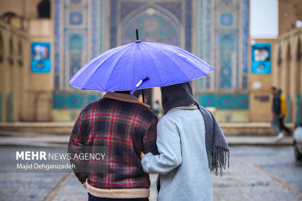 بارش باران پاییزی در یزد