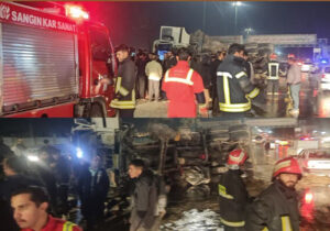 واژگونی کامیون حمل بتن در محور بیستون یک قربانی گرفت