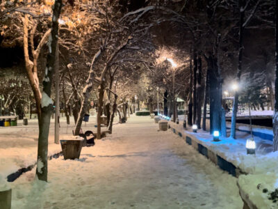 هم اکنون بارش برف در گردنه اسدلی