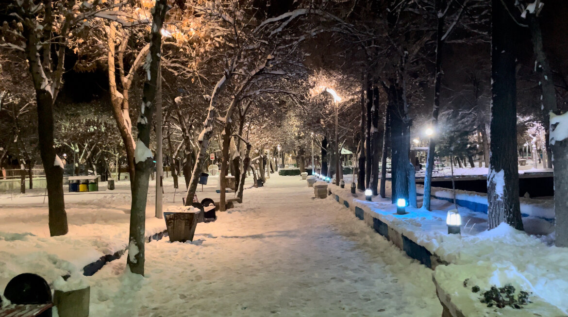 هم اکنون بارش برف در گردنه اسدلی