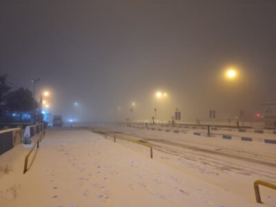 بارش برف گردنه امین‌الله بجنورد را سفیدپوش کرد