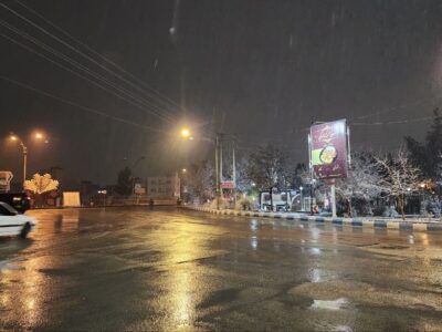 هم اکنون بارش برف در بجنورد