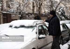 بارش برف شدید روستای باباامان