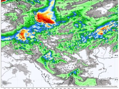 تشدید سامانه بارشی در ۴ استان؛ پایان بارش‌ها در اغلب نقاط کشور از فردا