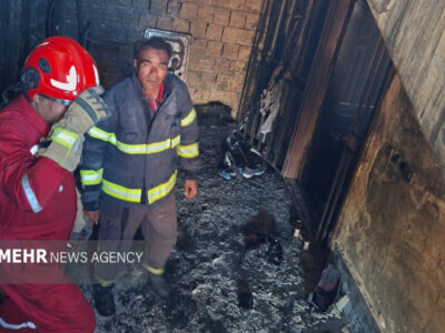 مهار آتش‌سوزی منزل مسکونی در مسکن مهر جاسک